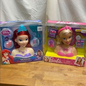 Bundle of “stylin head” dolls - Ariel & Barbie